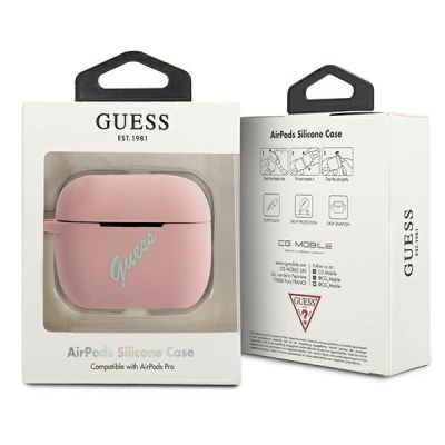 3. Guess, GUACAPLSVSPG AirPods Pro Cover rose grün/pink grün Silikon Vintage