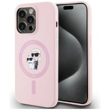 Karl Lagerfeld Silikon Karl&Choupette MagSafe Case für iPhone 14 Pro Max - Pink