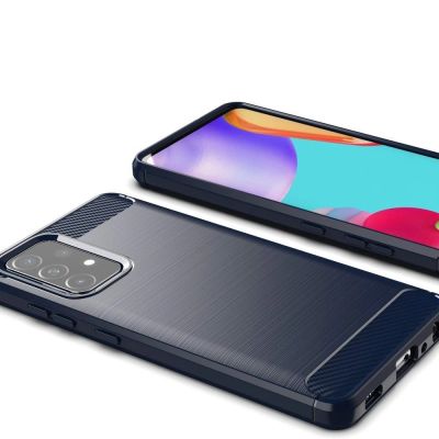 3. Carbon Case Flexibel Handyhülle TPU Schutzhülle für Samsung Galaxy A72 4G blau