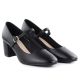 9. Schwarze Sergio Leone PB176 Pumps mit niedrigem Absatz und Riemen