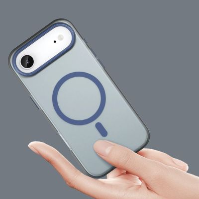 5. Magnetische Schleifhülle für iPhone 17 Air, kompatibel mit MagSafe, Mattblau