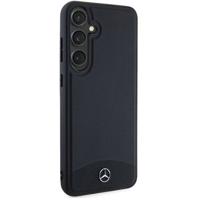 4. Mercedes Leather Textured & Plain MagSafe-Hülle für Samsung Galaxy S24+ – Schwarz