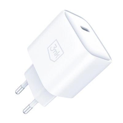 9. 3mk Rayo Ladegerät 20W PD3.0 PPS USB-C Wandladegerät + USB-C / USB-C 3A 60W Kabel - Weiß