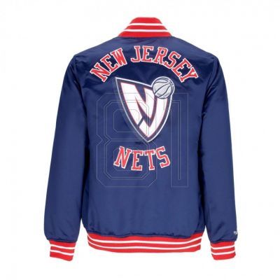 2. Mitchell & Ness NBA Schwergewichts-Satinjacke New Jersey Nets OJBF3413-NJNYYPPPNAVY