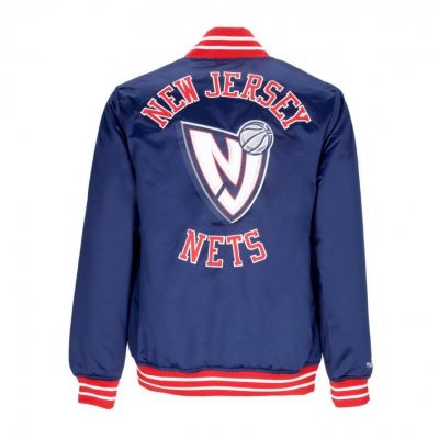 2. Mitchell & Ness NBA Schwergewichts-Satinjacke New Jersey Nets OJBF3413-NJNYYPPPNAVY
