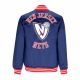 2. Mitchell & Ness NBA Schwergewichts-Satinjacke New Jersey Nets OJBF3413-NJNYYPPPNAVY