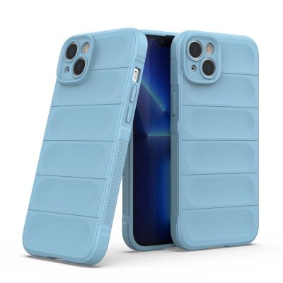 8. Magic Shield Case Hülle für iPhone 14 Plus flexible Panzerhülle hellblau