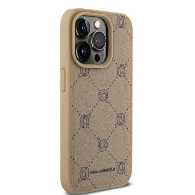 4. Karl Lagerfeld Magsafe Karl Head Hülle für iPhone 15 Pro Max – Beige