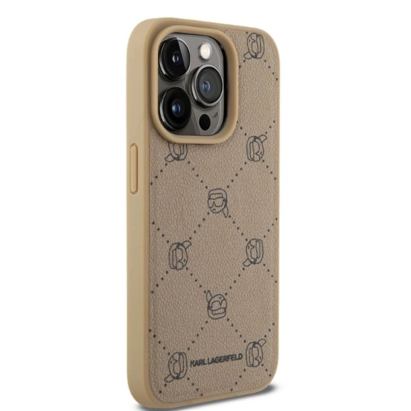 4. Karl Lagerfeld Magsafe Karl Head Hülle für iPhone 15 Pro Max – Beige