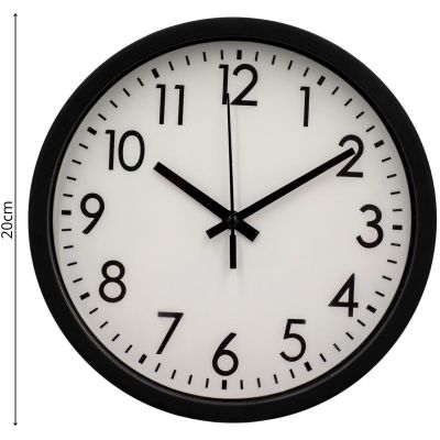 7. PP Wanduhr 20 cm Schwarz