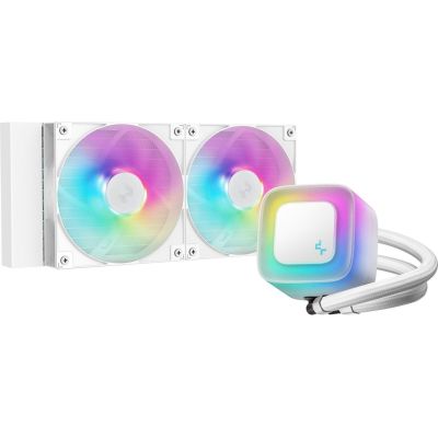 8. DeepCool LE240 WH V2 All-in-One-Flüssigkeitskühler für Prozessoren, 12 cm, Weiß, 1 Stück.