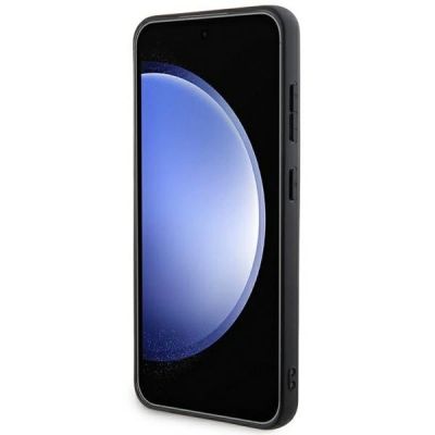 4. DKNY Leder Mono Stripe & Metal Logo Hülle für Samsung Galaxy S24 – Schwarz