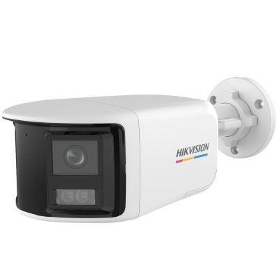 Hikvision Turbo HD mit ColorVu DS-2CE12KF3TP-DLS (180°) Industrielle Bullet-IP-Sicherheitskamera für Innen- und Außenbereich, 3328 x 1504 px, Wandmontage