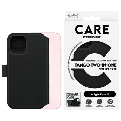 CARE by PanzerGlass Feature Tango 2in1 Wallet MagSafe Case für iPhone 15 - Schwarz