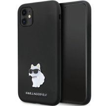 Karl Lagerfeld KLHCN61SMHCNPK Hülle für iPhone 11 / Xr – schwarzer Silikon-C-Metallstift