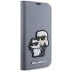 5. Karl Lagerfeld KLBKP14XSANKCPG iPhone 14 Pro Max 6,7" Bücherregal Silber/Silber Saffiano Karl & Choupette