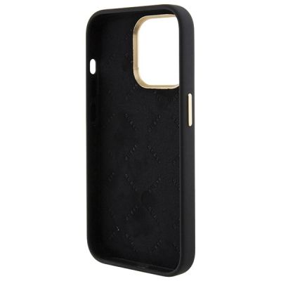 7. Guess Silicone Logo Strass 4G Case für iPhone 15 Pro - Schwarz