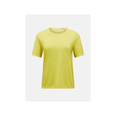 Damen-T-Shirt PEAK PERFORMANCE W aus Wollmischung mit kurzen Ärmeln, gelb