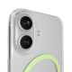 7. Puro Lite Mag TPU+PC Hülle kompatibel mit MagSafe für iPhone 17 - Transparent mit grünem Ring