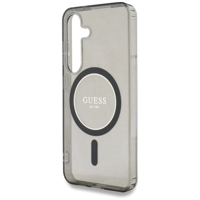 6. Guess Glitter Circle Classic Logo MagSafe Hülle für Samsung Galaxy S25 schwarz