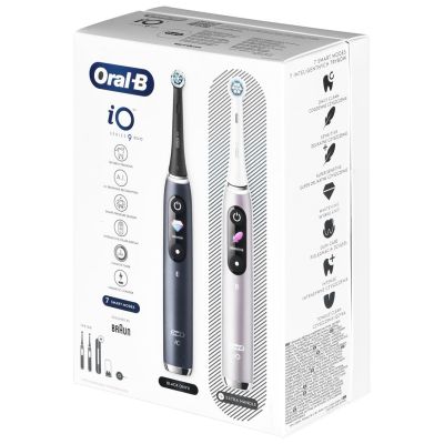2. Braun Oral-B iO 9N Elektrische Zahnbürsten-Set DUO SCHWARZ ONYX & ROSÉ QUARTZ