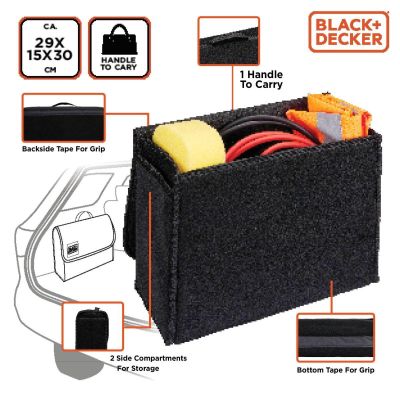 2. Organizer-Aufbewahrungstasche fürs Auto, 29 x 15 x 30 cm, Black + Decker
