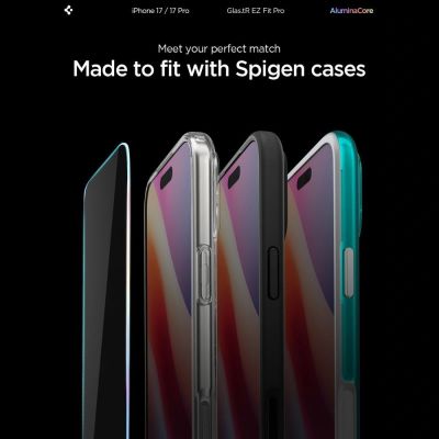 12. Spigen Glas.TR EZ Fit Pro Panzerglas für iPhone 16 Pro / 17 / 17 Pro – Transparent