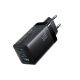 2. Joyroom JR-TG10 65W GaN 2x USB-C + USB-A Wandladegerät mit 100W USB-C - USB-C 1,2m Kabel - schwarz
