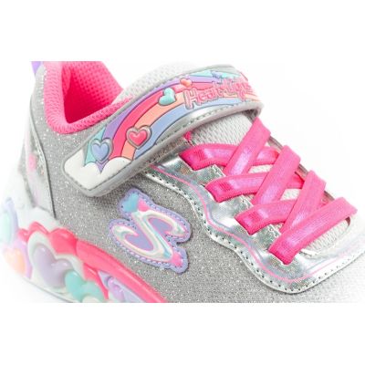 6. Skechers S Lights LED Kinderschuhe mit Klettverschluss für Mädchen, Grau