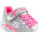 6. Skechers S Lights LED Kinderschuhe mit Klettverschluss für Mädchen, Grau