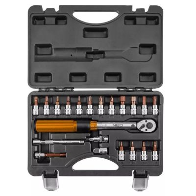 6. Neo Tools 1/4"-Drehmomentschlüssel, umkehrbar, 5-25 Nm, 21-teiliges Set