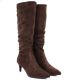 8. Gefütterte Damen-Ankle-Boots mit niedrigem Absatz, Wildleder, braun, Sergio Leone BT-65