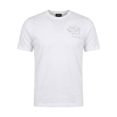 5. Paul&Shark Herren-T-Shirt aus Baumwolle, weiß, 26411035-10 – klassischer Schnitt, Logo