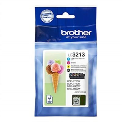 3. Brother LC-3213VALDR Original Tintenpatrone mit hoher (XL) Reichweite, Schwarz, Cyan, Magenta, Gelb
