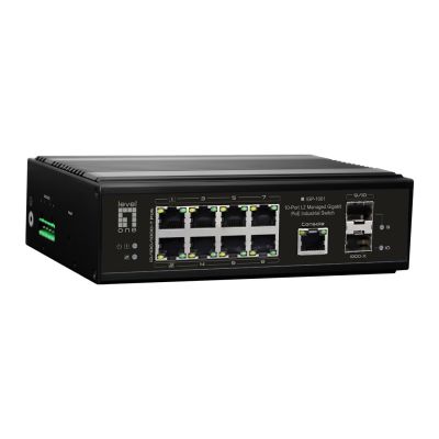4. LevelOne Industrieller Gb/L2 Managed PoE Switch 10-Port 360W 1Gbps