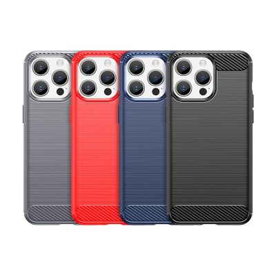7. Flexible Carbon-Musterhülle für iPhone 15 Pro Max Carbon Case – Schwarz