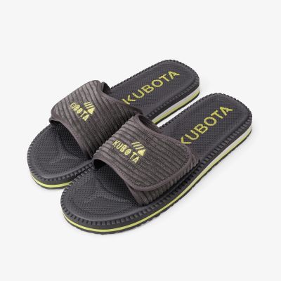 4. Kubota Flip-Flops aus Cord mit Klettverschluss, Graphit KUBKRZ-AW23-02-28