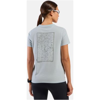 2. Damen-T-Shirt mit kurzen Ärmeln ODLO T-shirt crew neck s/s COTTON BLEND UNLIMITED, blau