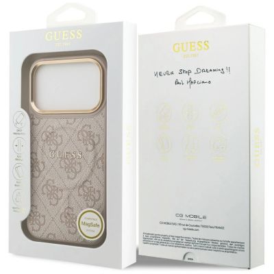 8. Guess 4G PU Classic Logo MagSafe Case für iPhone 17 Pro - Pink