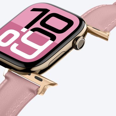 7. AmazingThing Class Band Lederarmband für Apple Watch 45 / 46 / 49 mm - Rosa