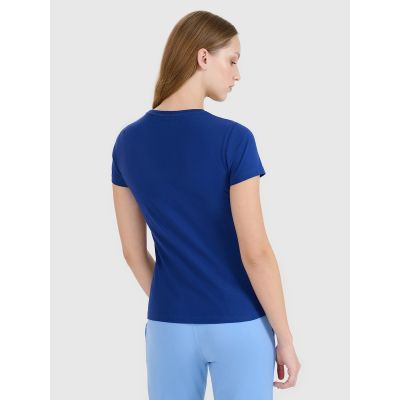 2. Schmal geschnittenes, einfarbiges Damen-T-Shirt 4F 4FWMM00TTSHF2673-31S