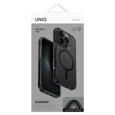 4. Uniq Combat iPhone 16 Pro 6,3" Hülle Magclick Charging Schwarz/Carbon Schwarz