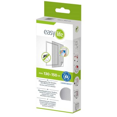 3. Moskitonetzfenster 130 x 150 cm, weißes Polyester + Klettband