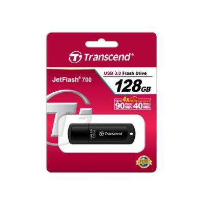 2. Transcend JetFlash 700 USB 3.1 USB-Stick, 128 GB, schwarz