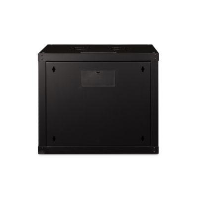 34. Digitus Unique 19" 9U Rackmount-Netzwerkschrank, 600 x 450 mm, Glastür, schwarz, ungeteilt, montiert, 100 kg