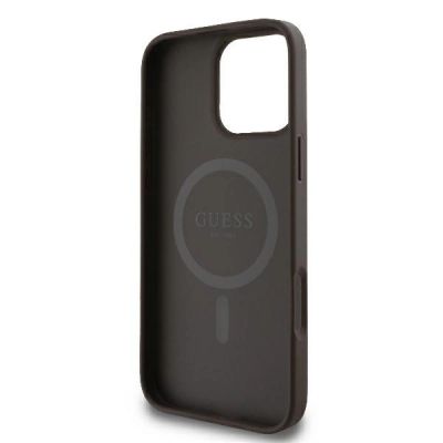 7. Guess 4G Printed Stripes MagSafe-Hülle für iPhone 16 Pro – braun
