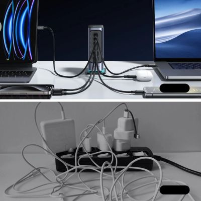 10. Joyroom JR-TCM02 GaN 65W Ladegerät Ladestation 4xUSB-C 2xUSB-A UK Stecker - grau