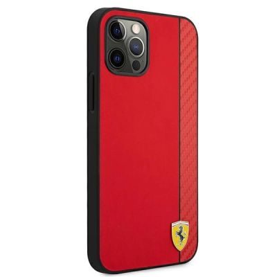 4. Ferrari FESAXHCP12LRE iPhone 12 Pro Max 6.7" rot/rot Hardcase On Track Carbon Stripe