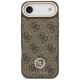 3. Guess 4G Strass Logo & Big Strap Metal Buttons MagSafe Case für iPhone Air - Braun