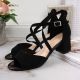 2. Sergio Leone W SK367A schwarze Sandalen mit Blockabsatz